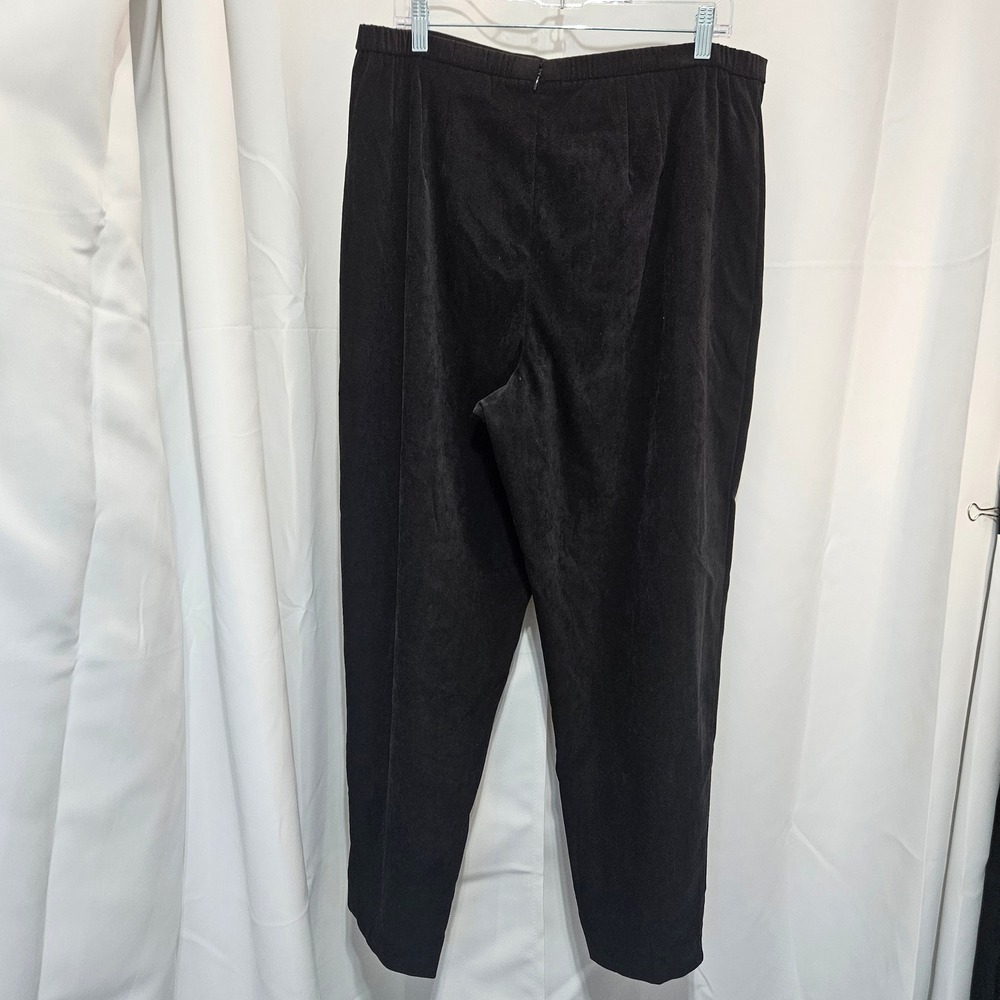 Vtg Amanda Smith II Womens 16W Black Faux Suede Pant Suit 2pc Blazer Set Lagen - Picture 4 of 14